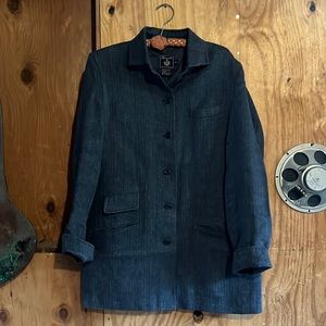 Fa on able Blue linen jacket- Small